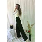 Exporanto TYC00505481991 Rose Salaş Kadın Siyah Rikralı Süper Yüksek Bel Salaş Paça Denim Kot Pantolon