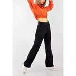 Exporanto TYC00505506431 Nixie Salaş Kadın Siyah Rikralı Süper Yüksek Bel Salaş Paça Denim Kot Pantolon