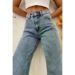 Exporanto TYC00700169420 Roman Orta Kar Likralı Kadın Mavi Süper Yüksek Bel Salaş Paça Denim Kot Palazzo Pantolon