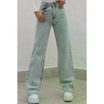 Exporanto TYC00700172123 Lara Power Likralı Kadın Açık Mavi Kar Yıkama Yüksek Bel Salaş Paça Denim Kot Pantolon Lvk-001040A