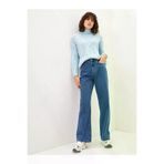Exporanto TYCSFOL7RN170445942432898 Kadın Orta Mavi Extra Yüksek Bel Salaş Paça Denim Kot Pantolon