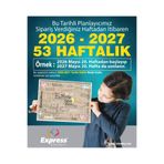 Express 2026-2027 Takvim A4 Ebat 53 Haftalık Planlayıcı Bulletin