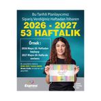 Express 2026-2027 Takvim A4 Ebat 53 Haftalık Planlayıcı Rainbow