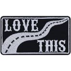 EXPRESS-STICKEREI Route66 "Love THIS" Bisikletçi ütüleme yaması, ütüyle dikmek için, nostalji, vintage, motosikletçi uygulaması, dikmek için, 90 x 50 mm