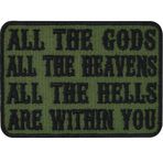 EXPRESS-STICKEREI Tactical Morale Patch "All the gods, heavens and hells are within you" yazılı askeri rozet yaması | Ceket/yelek/üniforma için ordu hediye aplikasyonu | 70 x 50 mm