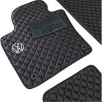 ExpressTr Oto Halı Paspas Seti Volkswagen Golf Serisi Modelleri Uyumlu Sline Sport Kaymaz & Şık Tasarım - Volkswagen Golf 4 1997-2003 - Kırmızı - Siyah