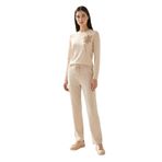 Exquise Bağcıklı Regular Örme Pantolon, L, E25K05165002, Krem, Kadın