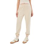 Exquise Bel Ve Paçası Lastikli Jogger Rahat Kalıp Örme Pantolon, L, jogger-orme-pantolon-a24k04165011, Bej, Kadın