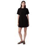 Exquise Beli Lastikli Kısa Kollu Mini Elbise, L, A25Y05271003, Siyah, Kadın