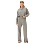 Exquise Beli Lastikli Regular Örme Pantolon, S, regular-orme-pantolon-a24k04165025, Gri, Kadın