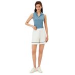 Exquise Beli Lastikli Şerit Detaylı Kısa Regular Örme Şort, S, regular-orme-sort-a24k04179001, Ekru, Kadın