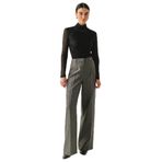 Exquise Boğazlı Drapeli Uzun Kollu Slim Fit Tül Bluz, SİYAH, 2XL