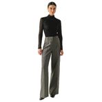 Exquise Boğazlı Drapeli Uzun Kollu Slim Fit Tül Bluz, SİYAH, S