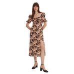 Exquise Çiçek Desenli Midi Elbise, S, E23Y03218073, Orijinal, Kadın