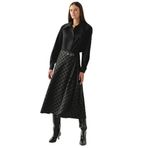 Exquise Ekose Desenli Anvelop Regular Midi Antrasit Etek, ANTRASİT, 40