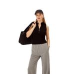 Exquise Fermuar Detaylı Slim Fit Kolsuz Örme Bluz, XL, fermuar-kolsuz-orme-bluz-a24k04122002, Siyah, Kadın
