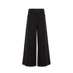 Exquise Geniş Paça Yüksek Bel Cepli Dokuma Pantolon, 36, E25K05110015, Siyah, Kadın