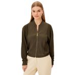 Exquise Gold Fermuarlı Pamuklu Regular Sweatshirt, S, regular-sweatshirt-a24k04175022, Haki, kadın