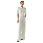 Exquise Kısa Kollu Fermuarlı Slim Fit Gömlek Yaka Tulum, KREM, 36