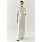 Exquise Kısa Kollu Fermuarlı Slim Fit Gömlek Yaka Tulum