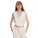 Exquise Kolsuz V Yaka Bluz, XL, E23Y03207031, Kemik, Kadın