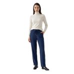Exquise Lastikli Bel Bağcıklı Regular Pantolon, 36, E25K05110017, Lacivert, Kadın