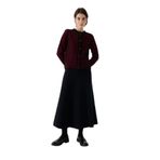 Exquise Midi Triko Regular Etek, Siyah, S