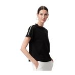 Exquise Omuzu Şerit Detaylı Bisiklet Yaka Regular Örme Tişört, S, A25Y05276010, Siyah, Kadın