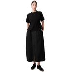 Exquise Önü Yırtmaç Detaylı Midi Etek, L, A25K05115001, Siyah, Kadın