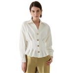 Exquise Pamuk Slim Fit Gömlek, 34, pamuk-slim-fit-gomlek-e24k04108014, Kemik, Kadın