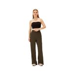 Exquise Pamuklu Rahat Kesim Örme Pantolon, XL, rahat-kesim-orme-pantolon-a24k04165020, Haki, Kadın