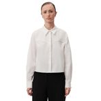 Exquise Pamuklu Uzun Kol Kristal Taşlı Slim Fit Gömlek, 36, E25K05108020, Kemik, Kadın