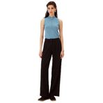 Exquise Pileli Düz Kesim Rahat Kalıp Örme Pantolon, M, antrasit-orme-pantolon-a24k04165009, Siyah, Kadın