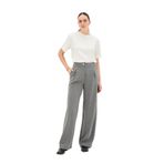 Exquise Pileli Düz Kesim Simli Örme Rahat Kalıp Pantolon, XL, orme-pantolon-a24k04165009, Antrasit, Kadın