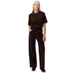 Exquise Taş Detaylı Geniş Paça Regular Pantolon, S, E25K05165003, Kahve, Kadın