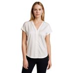 Exquise V Yaka Kısa Kollu Regular Örme Tişört, L, regular-orme-tisort-a24k04176021, Ekru, Kadın
