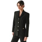 Exquise Vatkalı Astarlı Slim Fit Cepli Siyah Ceket, SİYAH, 42