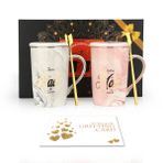 EXREIZST Anne ve Baba Kupaları - İlk Kez Anneler İçin Hamilelik Hediyeleri - Yeni Anne için Seramik Çift Kahve Fincanları Yeni Baba - Hamile Kadınlar için Hediyeler Ebeveynler Bebek Duş Anneler Günü