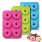 Exsbtay 3 adet Donut kek kalıbı, silikon, 6 çörek kalıbı, silikon donut kalıbı, pasta ve simit muffin için silikon yapışmaz donut kalıbı, BPA içermez, bulaşık makinesi, fırın, mikrodalga fırın için