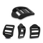 EXTEMPORE PLASTİK MERDİVENİ KAYMAK 1 İNÇ (25mm) Ayarlanabilir Kilit Tokaları, Plastik gergi kilidi triglide, Kemer sırt çantası kayış ayarlayıcı değiştirme için Plastik Değiştirme, 4 ADET, Siyah, 1