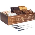 Extguds S'Mores İstasyonu, Kesme Kulplu, Setler: 1 Smores Caddy+4 Kavurma Çubuğu, Ateş Çukuru için, Parti, Açık Hava Kampı ve Şenlik Ateşleri için Mükemmel, Ahşap