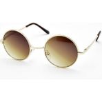 Extoll John Lennon Yuvarlak Erkek Kadın Güneş Gözlüğü Unisex Gözlük Ex608 - Kahverengi - Sarı
