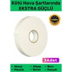 Extra Güçlü Uzun Ömürlü Kuvvetli Yapışkan Kolay Uygulanır Iz Bırakmaz Çift Taraflı Köpük Bant 3 Adet - Çift Yönlü