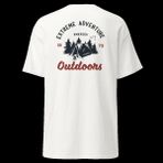 Extreme Adventure Outdoors Vintage Kamp Çadır Doğa Baskılı Unisex Pamuklu Tişört - XL - Beyaz