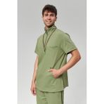 Extreme Cool Man - Premium Çift Yön Likralı Doktor Hemşire Forma Takımı Scrubs Üniforma Cerrahi Takım (Erkek), Yosun - 2XL