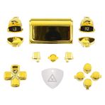 eXtremeRate Chrome Gold Replacement D-pad R1 L1 R2 L2 Triggers Touchpad Action Home Share Options Buttons, Full Set Buttons Repair Parts w/Tool for ps4 Slim for ps4 Pro CUH-ZCT2 Controller