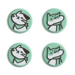 eXtremeRate PlayVital Kitten & Doggie Şirin Anahtar Başparmak Kavrama Kapakları, Seafoam Yeşil Joystick Kapakları Nintendo Switch Lite için, Silikon Analog Kapak Joy-Con Kontrolörü için Parmak Çubuğu Tutamakları