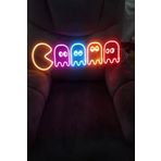Extremmotif Pac-man 20cmx70cm Neon Led Dekoratif Duvar Yazısı Tabelası Aydınlatması Gece Lambası