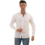 Exve Exclusive Düz Beyaz Sade Karton Kutulu Slim Fit Uzun Kol Erkek Gömlek