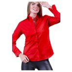Exve Exclusive Kırmızı Sade Basic Uzun Kollu Kadın Gömlek